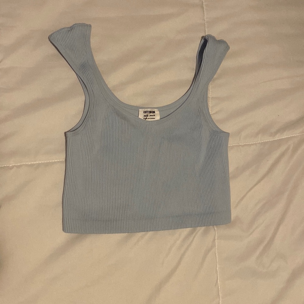 Cotton On Cleo Cap Sleeve Seamless Tank Color: Daisy Blue Size:XS/S